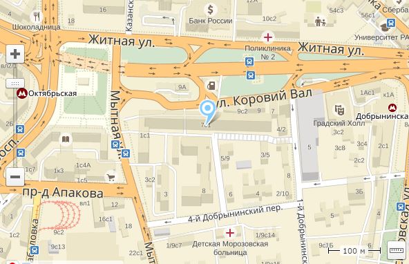 Метро добрынинская на карте москвы карта